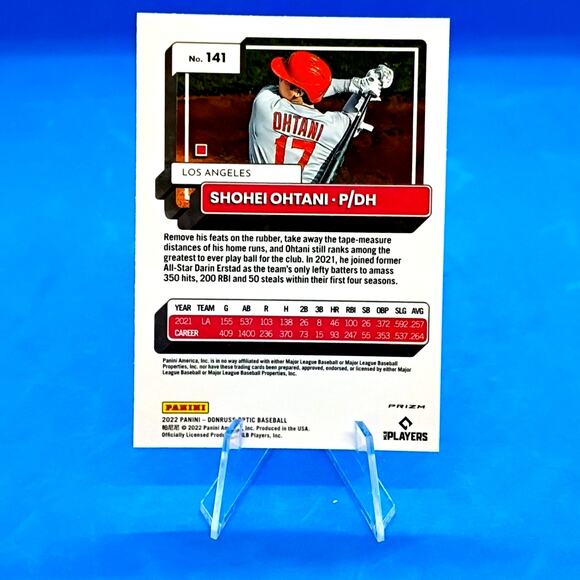 2022 Panini Donruss Optic - Shohei Ohtani #141 Lime Green Prizm Refractor - Picture 6 of 7